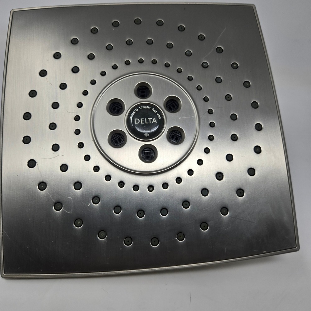 Delta RP84369 H2Okinetic 3-Setting Square Raincan Shower Head Brushed Nickel